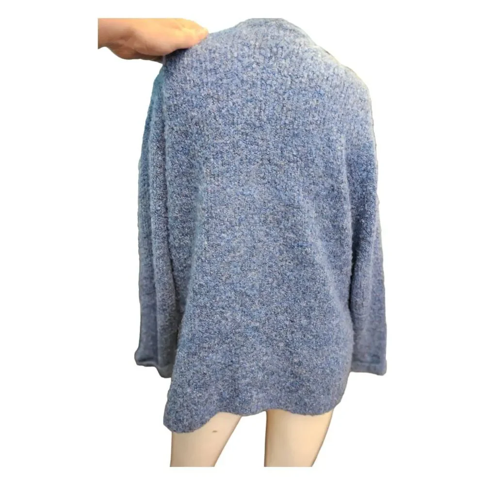 Appleseeds Blue Fuzzy Cardigan Womens Large - Picture 4 of 9